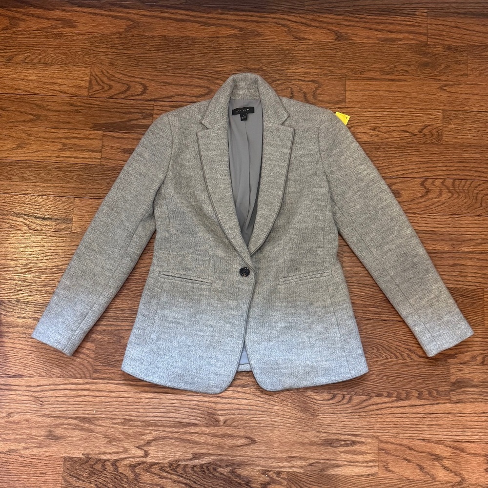 Ann Taylor Wool Plaid Blazer | Made in Portugal Size 4 - Gray